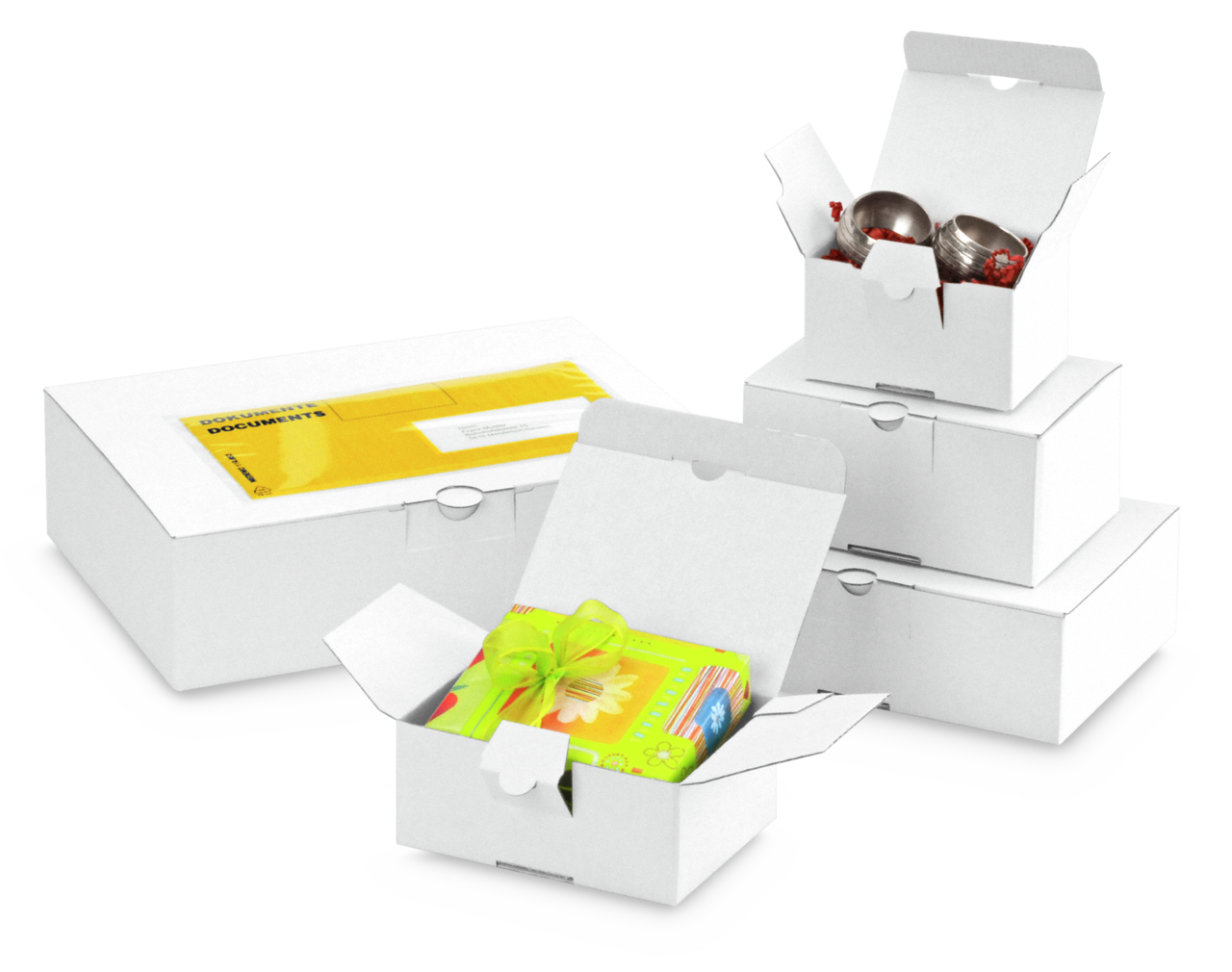 Blitzbodenkarton QUICK-BOX® mit Steckverschluss, weiß