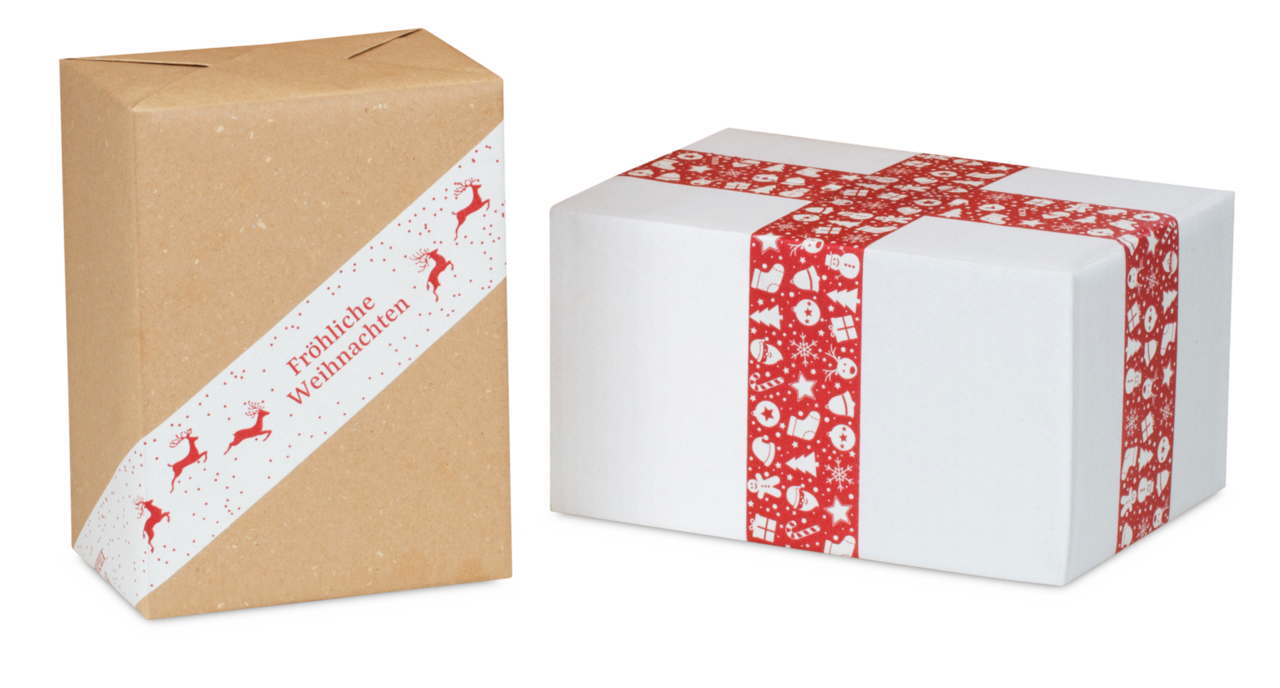 Weihnachtsgrüße auf Ihrer Verpackung schnell und ansprechend in Szene gesetzt