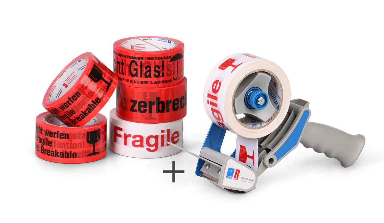 Warnklebeband Sets 6 Rollen + Handabroller