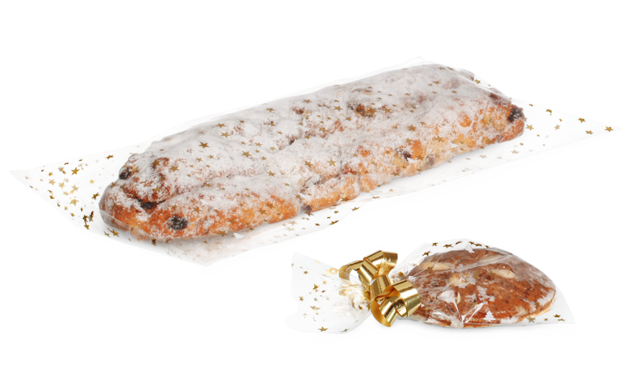 Flachbeutel aus CPP mit Sternen