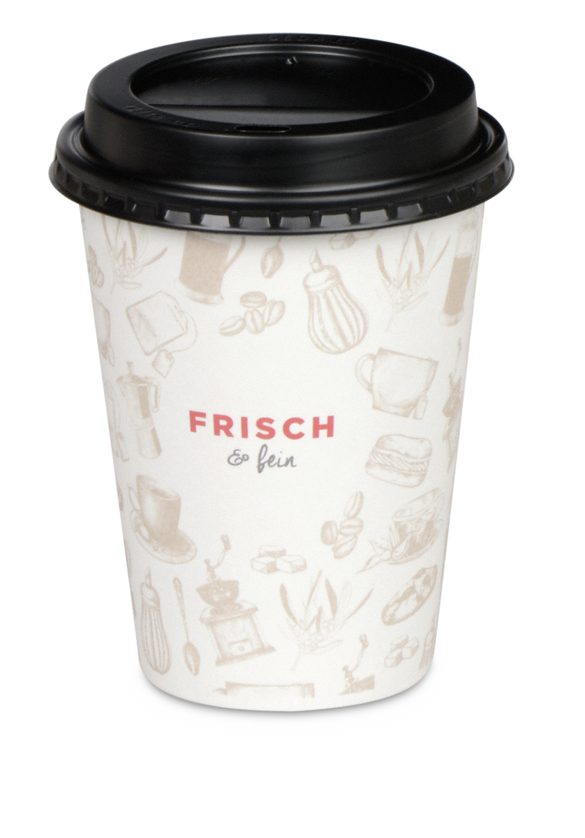 Heißgetränke-Becher PE-beschichtet «FRISCH & fein»