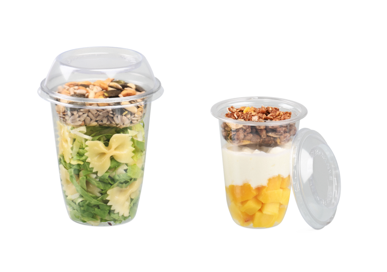praktischer Einsatzbecher – ideal für Toppings wie Cerealien, Croutons, Kerne usw.