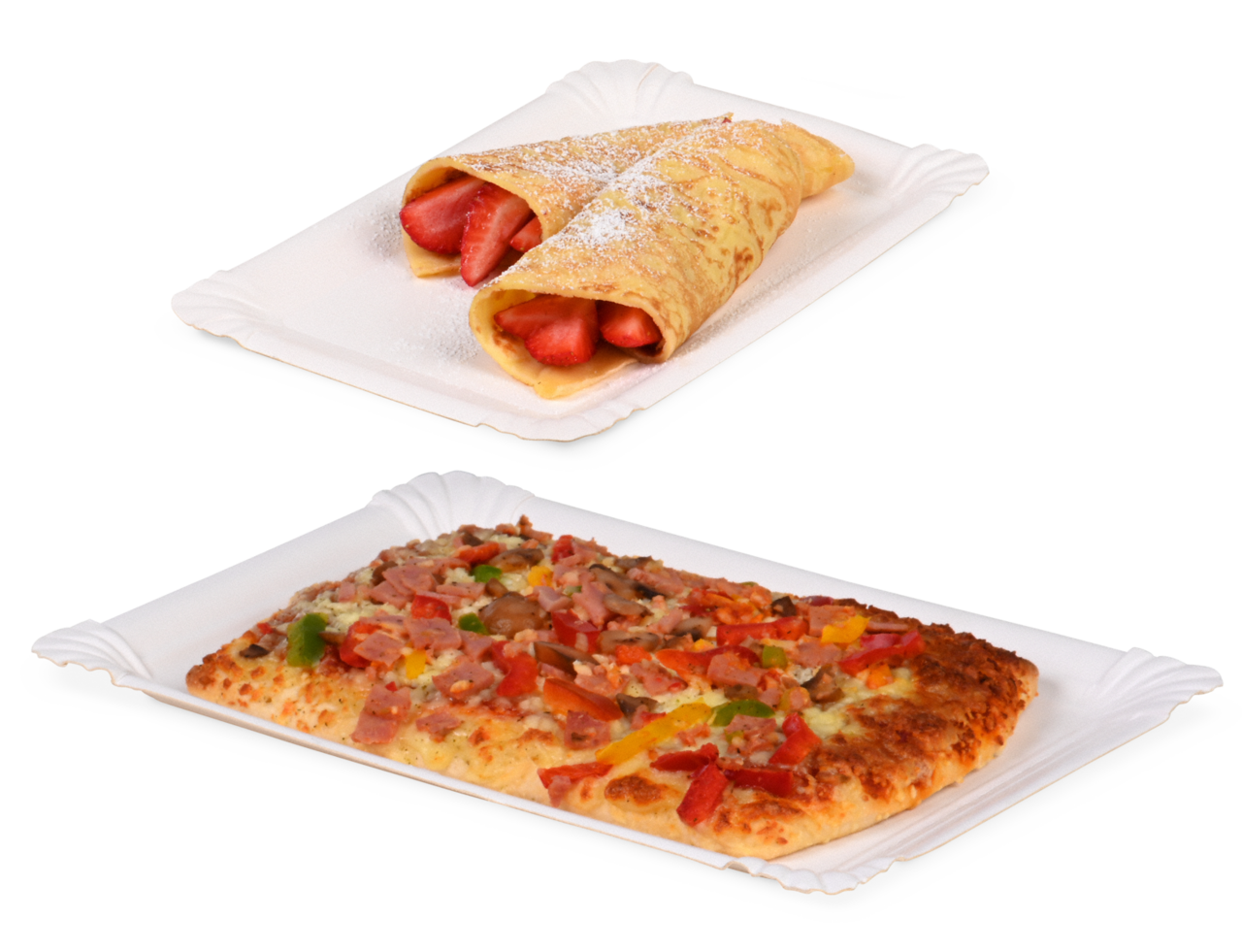 Pappteller eckig, unbeschichtet