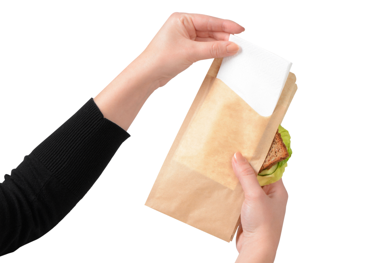 Sehr hygienisch: dank vorbefüllter Serviette wird diese nur vom Endkonsumenten selbst angefasst