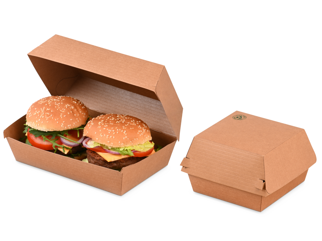 hochwertige Burger Verpackung in zwei verschiedenen Größen erhältlich