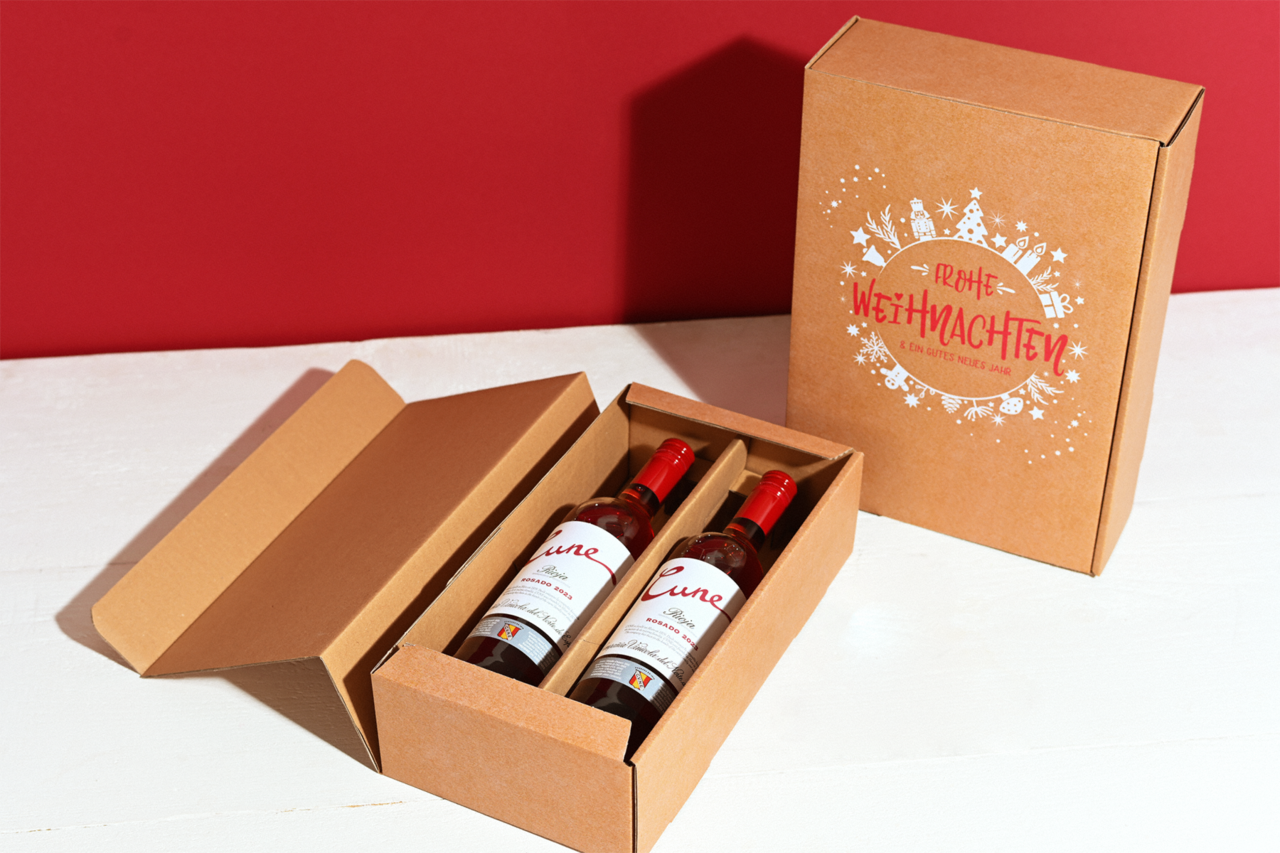 edler Flaschenkarton für Weihnachten