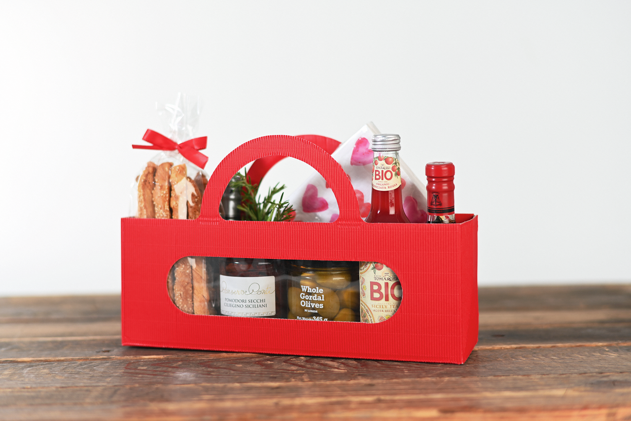Geschenktasche mit Sichtfenster quer