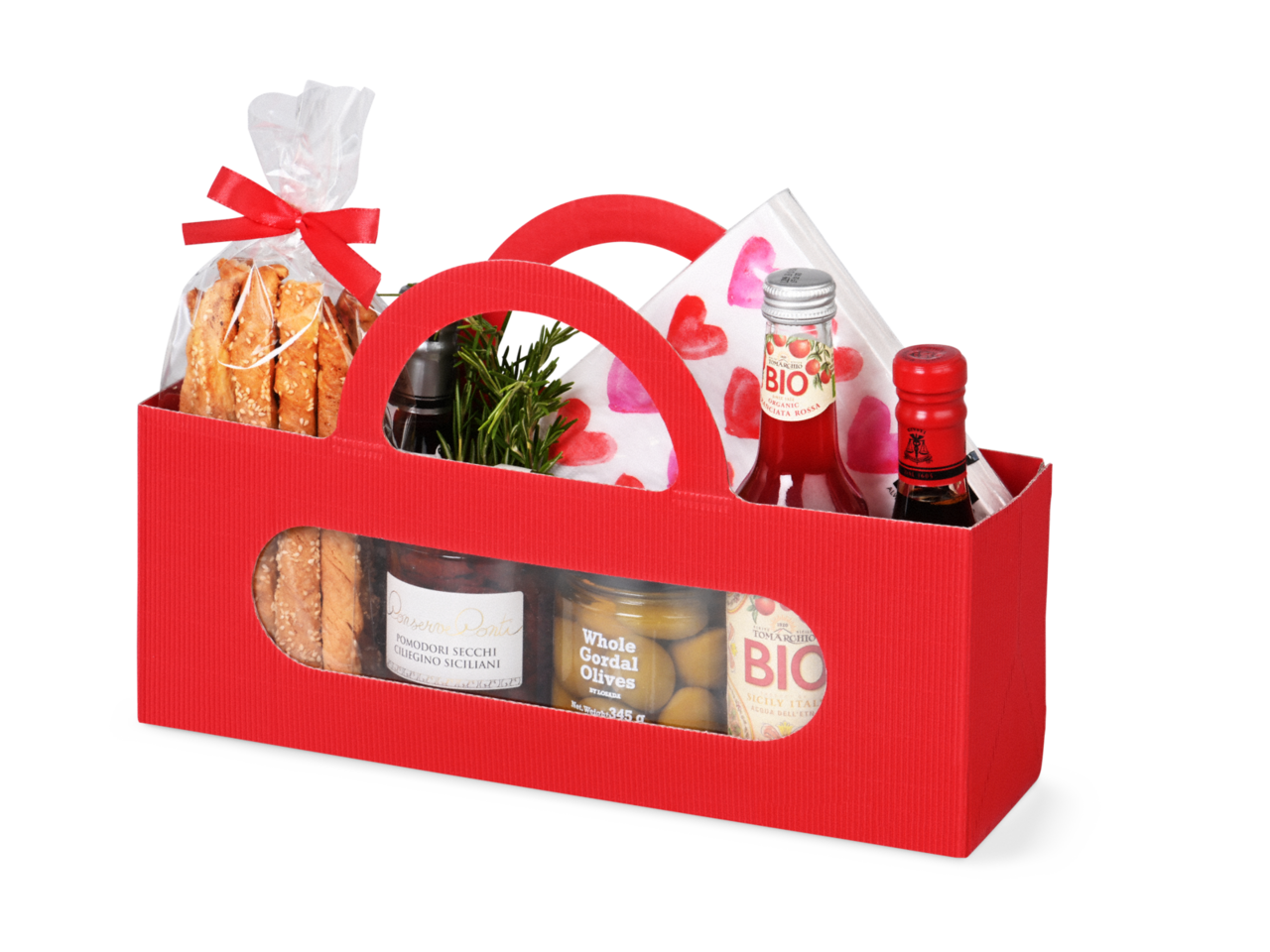 Geschenktasche mit Sichtfenster quer