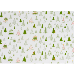 Einschlagpapier Rl.-Breite 50 cm «Waldweihnacht», 35 g/m², weiß Kraft