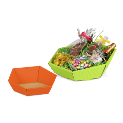 Geschenkkorb 6-eckig, farbig
