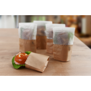 Snack-Bag braun mit Pergamin-Sichtstreifen