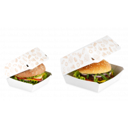 Burger-Box aus Karton oder Bagasse