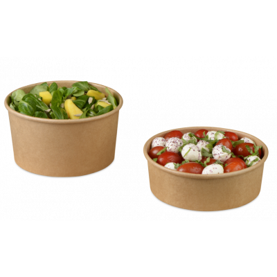 Salat-/Menüschale aus Karton braun rund