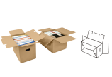 Typ 1 – mit schnell aufrichtbarem Automatik-Boden. Besonders geeignet für Ordner, Bücher und Büromaterial.