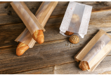Baguettebeutel braun mit Pergamin-Sichtstreifen
