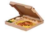 im Handumdrehen verwandeln Sie einen Pizzakarton in eine Menüverpackung