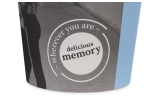 Das «delicious memory» Logo ziert jeden der Becher