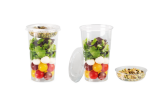 Clear Cup kombiniert mit Aufsatzbecher und Flachdeckel ohne Kreuzschlitz