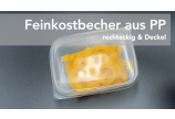 Feinkostbecher aus PP rechteckig & Deckel