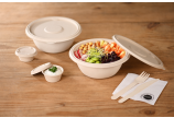 Dressingbecher aus Bagasse & Deckel