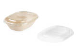 rPET-Deckel zu Schale aus Bagasse oval 