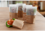 Snack-Bag braun mit Pergamin-Sichtstreifen