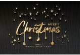 mit eleganter, gold-glänzender Folienprägung «Merry Christmas»  