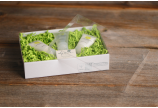 Stülpdeckelkarton weiß mit Klarsichtdeckel