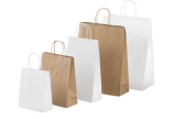 Tragetasche aus Kraftpapier mit gedrehter Kordel