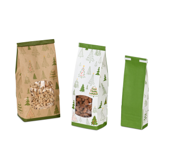 Blockbodenbeutel aus Kraftpapier WALDWEIHNACHT