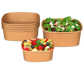 Salatschale aus Karton braun eckig