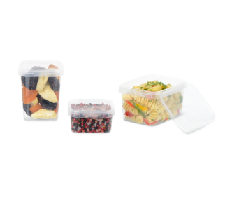 PP-Becher eckig mit Originalitätsverschluss