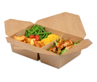 Mitnahmebox eckig braun 2-geteilt PREMIUM