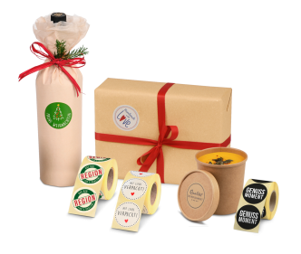 Motiv-Etikett auf der Rolle rund