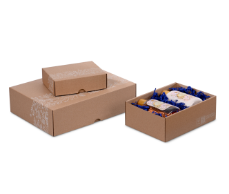 Geschenkschachtel mit Stülpdeckel & floralem Muster