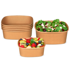 Salatschale aus Karton braun eckig