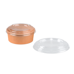rPET-Deckel zu Salatschale aus Pappe rund