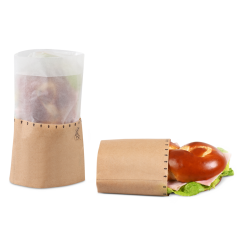 Snack-Bag braun mit Pergamin-Sichtstreifen
