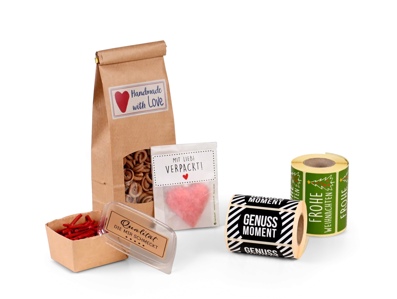 Motiv-Etikett auf der Rolle rechteckig