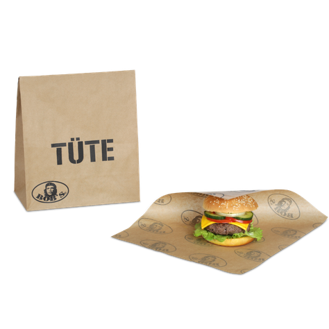 Burgerverpackung von BOB'S Rock & Bowl Burgerverpackung von BOB'S Rock & Bowl
