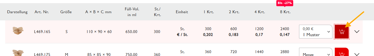 So legen Sie ein Gratis-Muster von RAUSCH in den Warenkorb