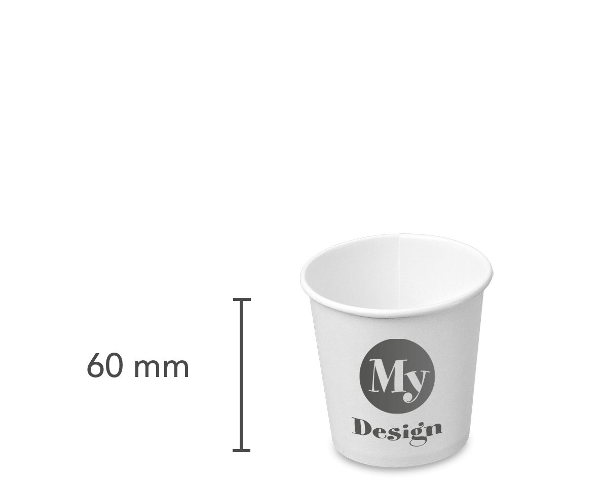 bedruckter Pappbecher, 4oz, H&ouml;he: 60 mm