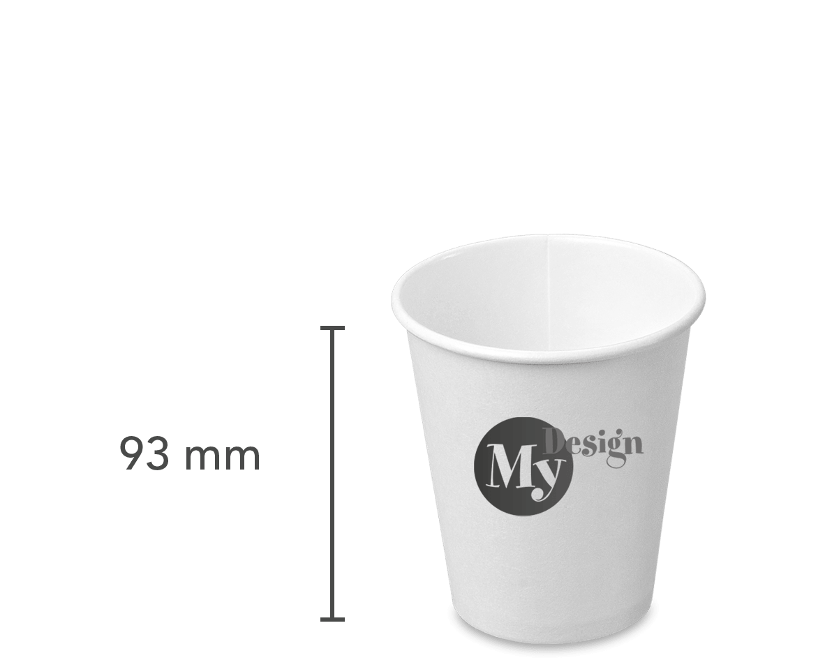 bedruckter Pappbecher, 8oz, H&ouml;he: 93 mm