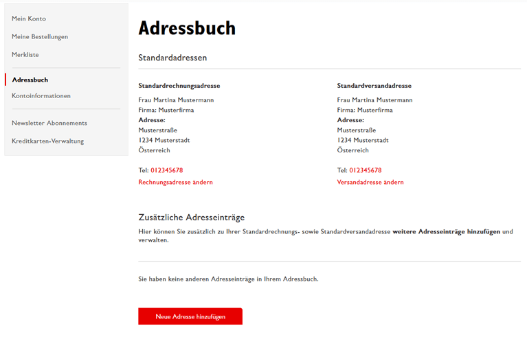 Benutzerkonto des B2B Online-Shops von RAUSCH Benutzerkonto des B2B Online-Shops von RAUSCH