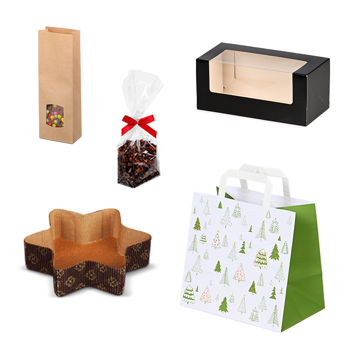 Verpackungen für weihnachtliche Backwaren