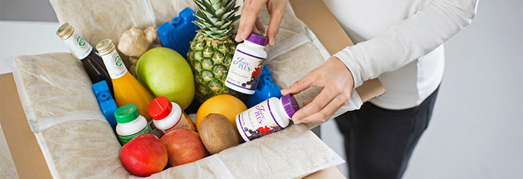 Lebensmittel in einer Thermoverpackung aus Hanf