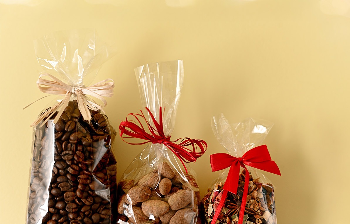 Kreuzbodenbeutel mit Schleife 