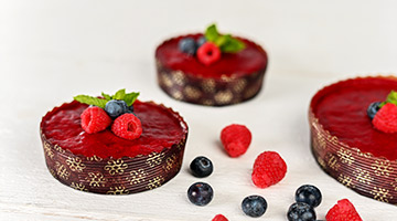 Obstkuchen in Einwegbackformen Obstkuchen in Einwegbackformen