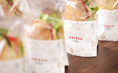 Sandwich-Beutel der Verpackungslinie «FRISCH & fein» Sandwich-Beutel der Verpackungslinie «FRISCH & fein»