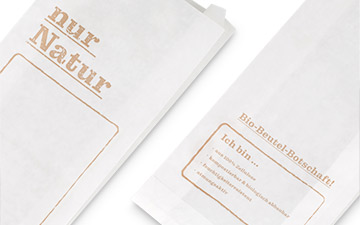 Nur Natur Aufdruck auf Papierfaltenbeutel Nur Natur Aufdruck auf Papierfaltenbeutel